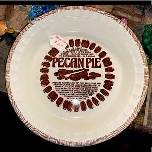 Royal China Pecan Pie Plate w Recipe